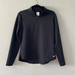 Nike Therma-Fit Black Quarter Zip Pullover Size M Long Sleeve Running Training